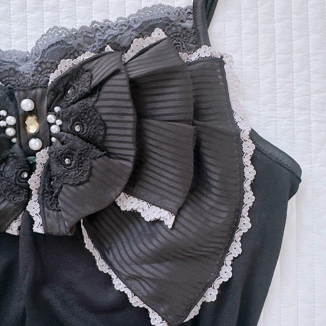 美品✨axes femme ビッグリボン キャミソール ダークコア 姫カジ 平成