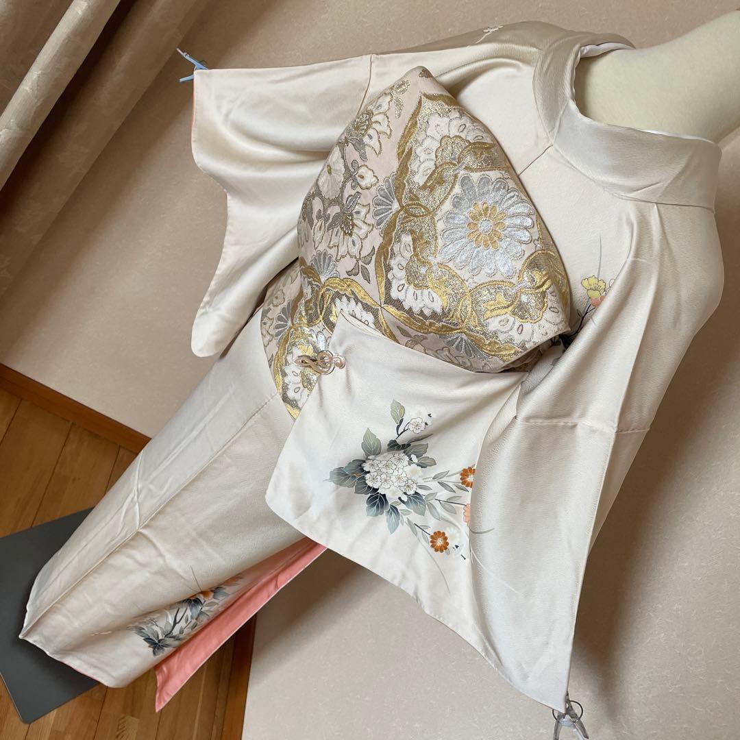 ひろりん様おまとめ　優しい生成色に四季花が美しい訪問着