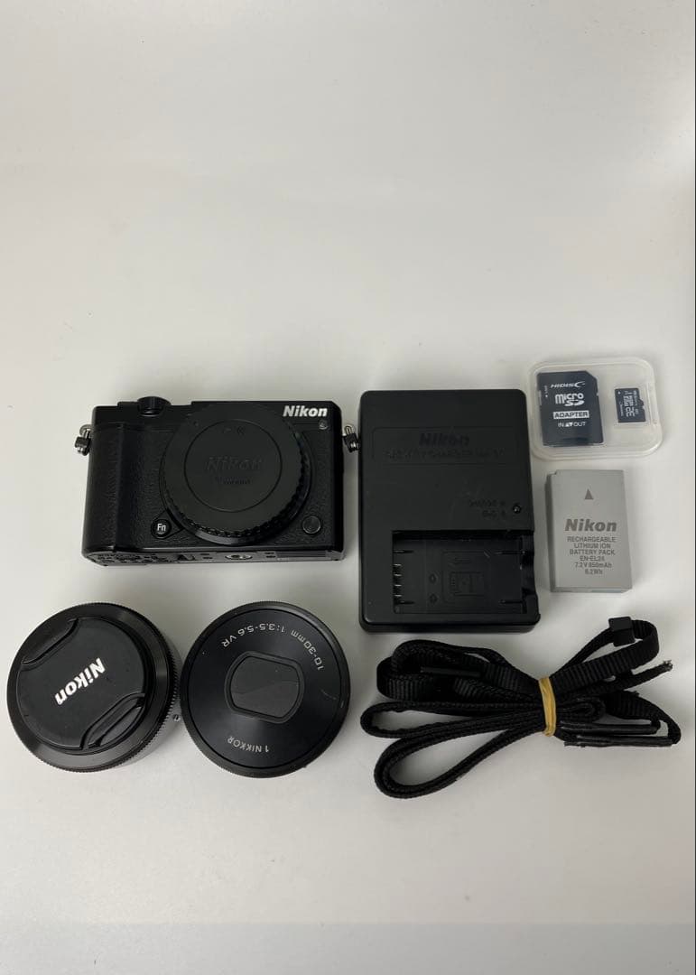 【返品保証・動作確認済】Nikon 1 J5 ブラック ダブルレンズキット Nikon 1 J ニコン ミラーレス J5 ダブルズームレンズキット ブラック