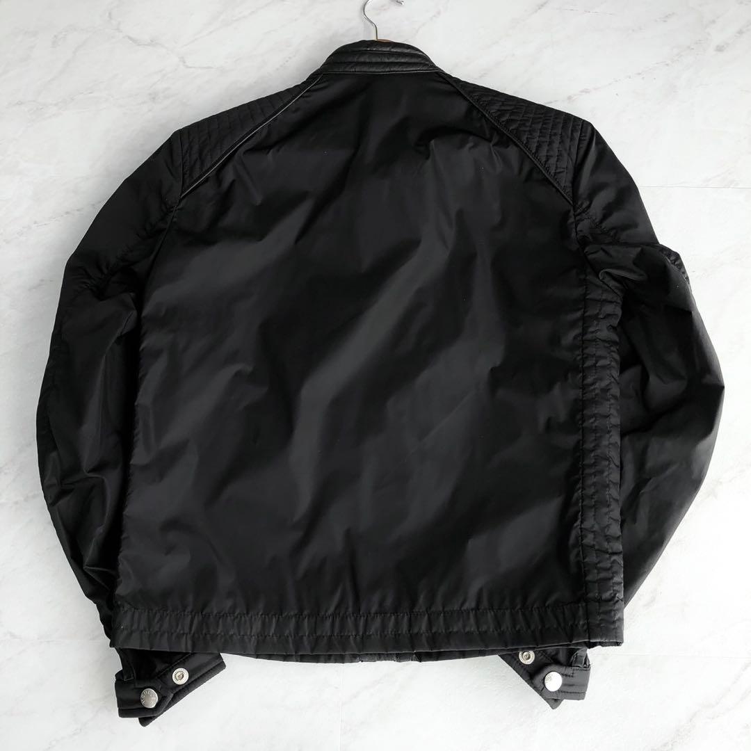 極美品】MONCLER ナイロンジャケット ライダース レザー マグリア 黒
