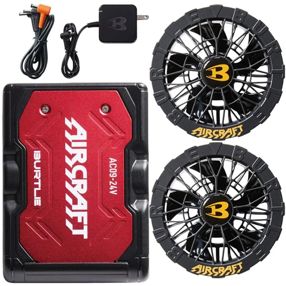 エアークラフト　AC09バッテリー×2　AC09-1ファンユニット　セット Amazon.co.jp: [バートル] 2025 ファン バッテリー セット AC09 AC09-1