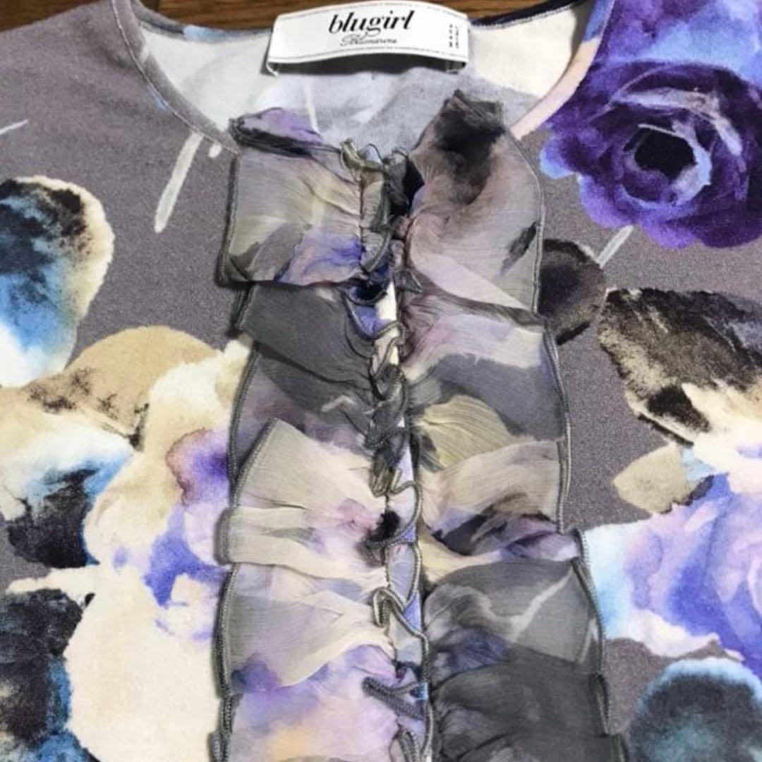 blugirl ブルガール バラ柄カーディガン ブルマリン - メルカリ