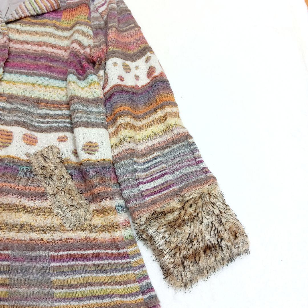 エムアンドキョウコ M.&KYOKO ロングフレアニットコート 佐藤繊維 2