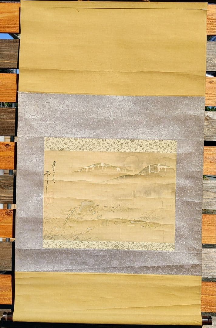 模写/狩野探幽/馬図/布袋屋掛軸HD-532 美術品・アンティーク・コレクション