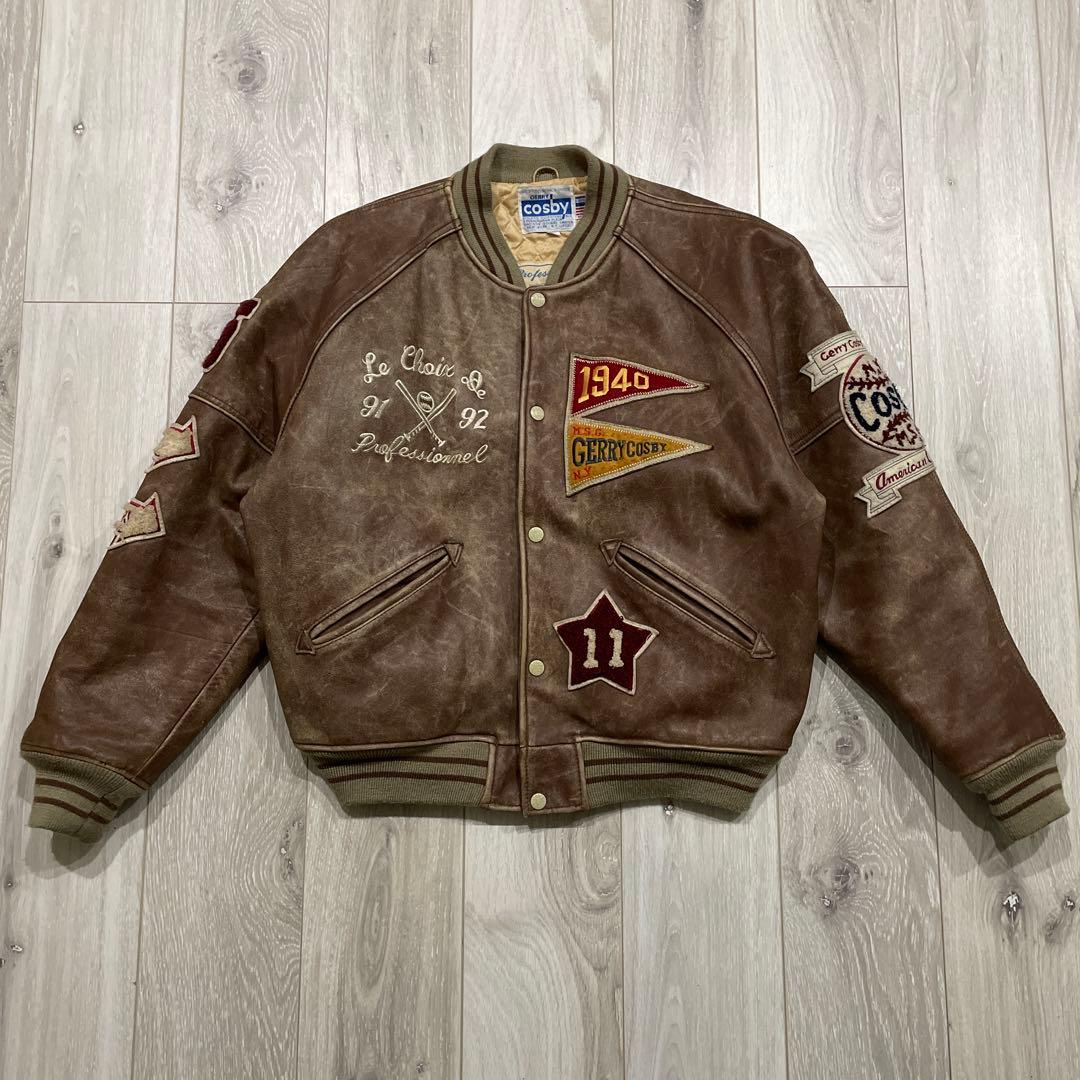 90s USA製 GERRY Cosby レザースタジャン ジェリーコスビー - メルカリ
