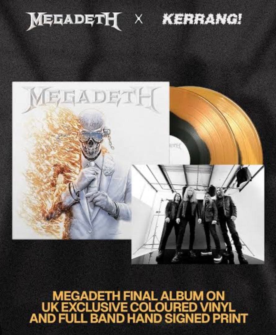 LP Megadeth メガデス × Kerrang! ケラング! サイン付き! MEGADETH / メガデス<完全日本国内生産 180g重量盤2LP/日本限定カラー