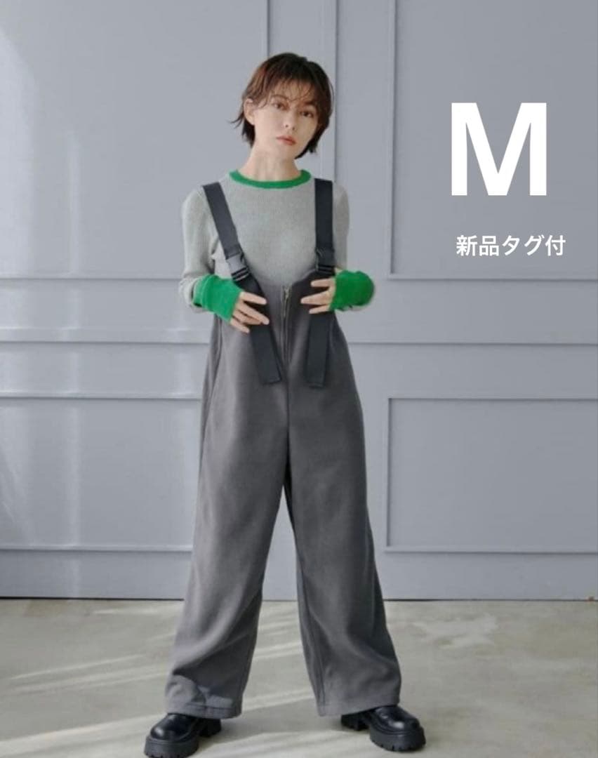 新品タグ付しまむらmegumiグレー フリース サロペット - メルカリ