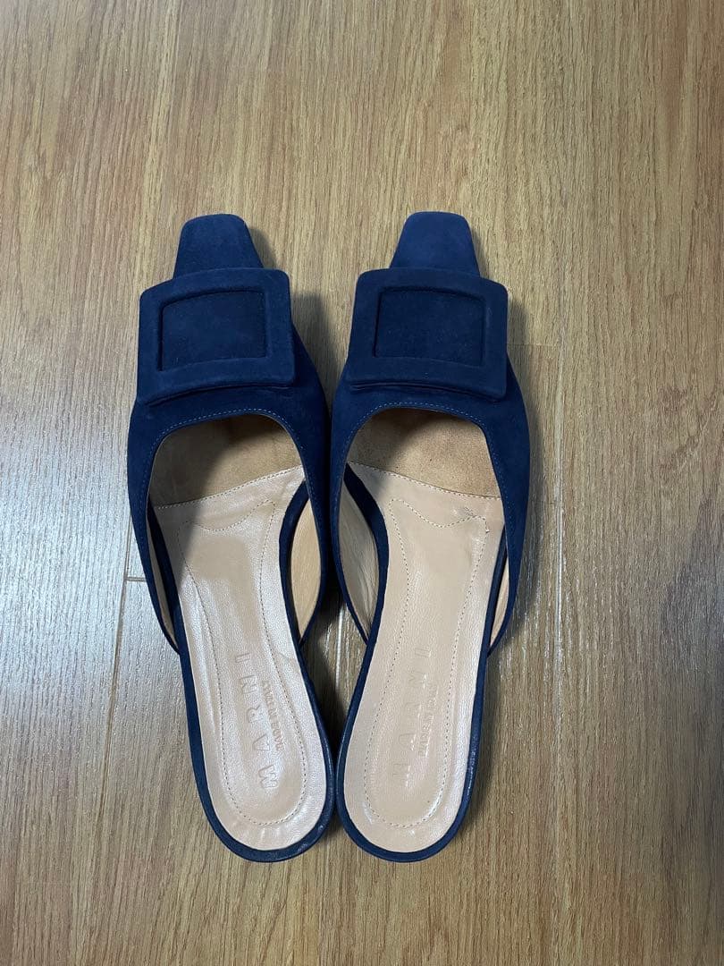 【最終値下げです。美品】MARNI ネイビー　サンダル　ミュール MARNI（マルニ） Terry Slider スライドサンダル テリースライダー