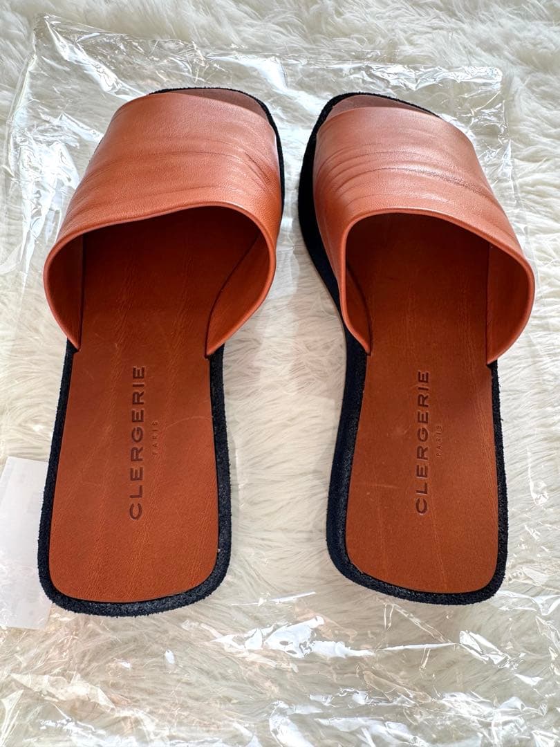 CLERGERIE クレジュリー フラットサンダル 36 オレンジ ブラウン