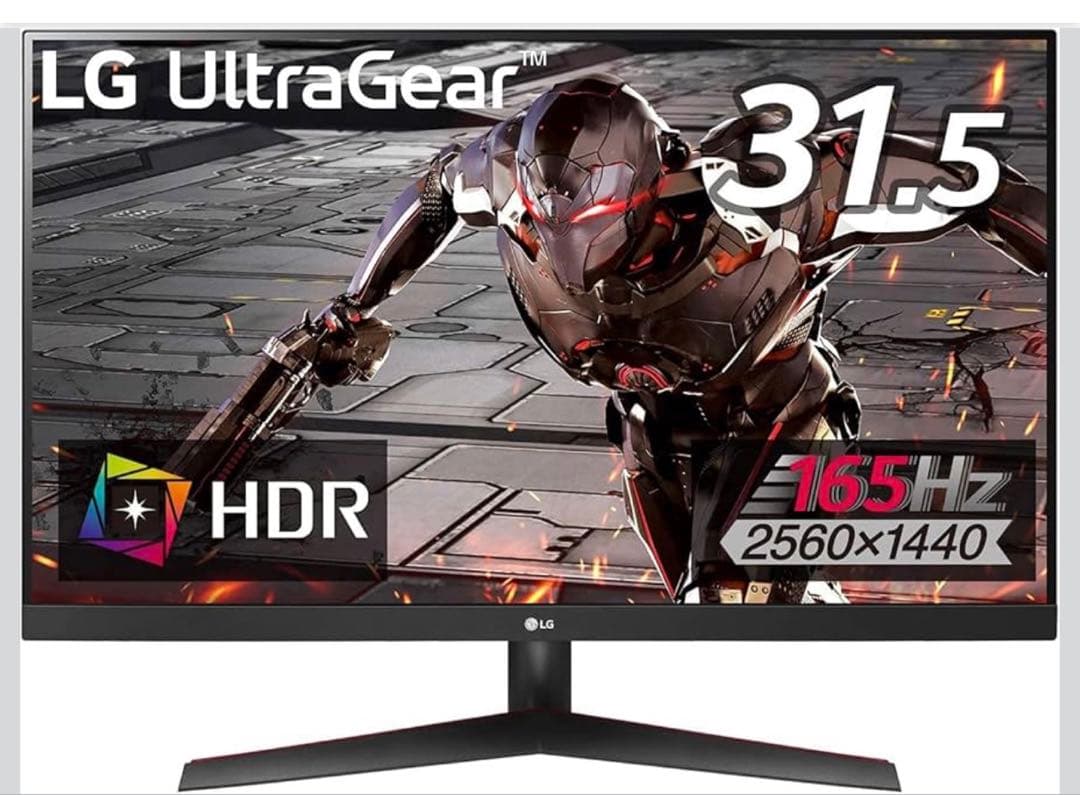 【美品】LG ゲーミングモニター UltraGear 31.5インチ 31.5インチ UltraGear™ WQHD＠165Hz対応ゲーミングモニター - 32GN600
