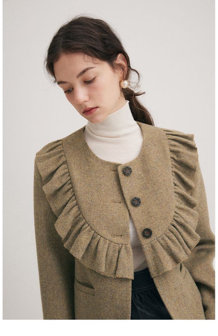 Fano Studios フリルカラーウールジャケット - メルカリ