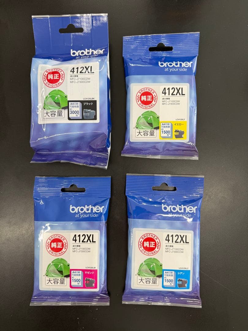 Brother 412XL インクカートリッジ 4個セット - メルカリ