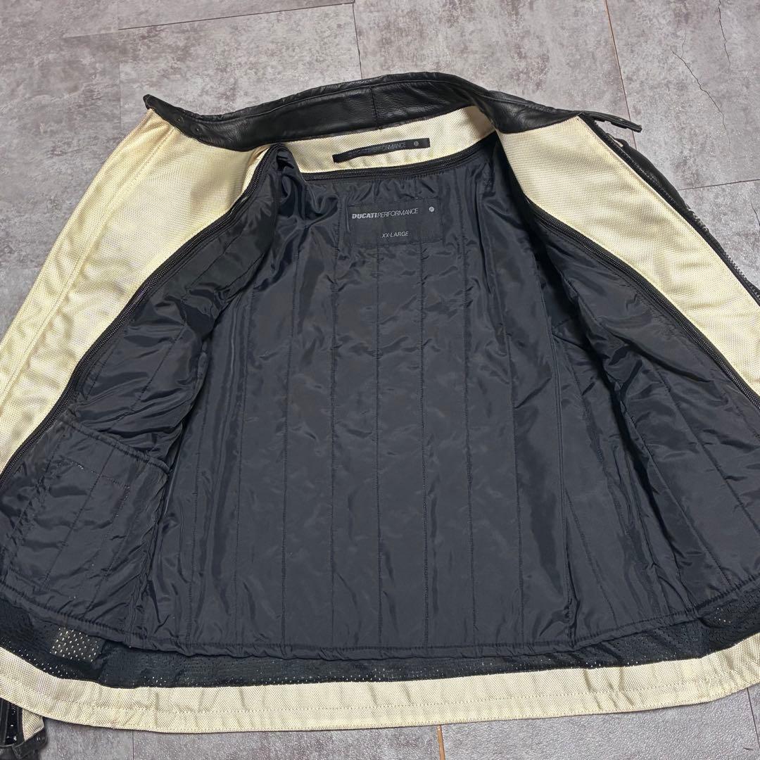 DUCATI レザージャケット ライダース バイカー ブラック メッシュ XXL