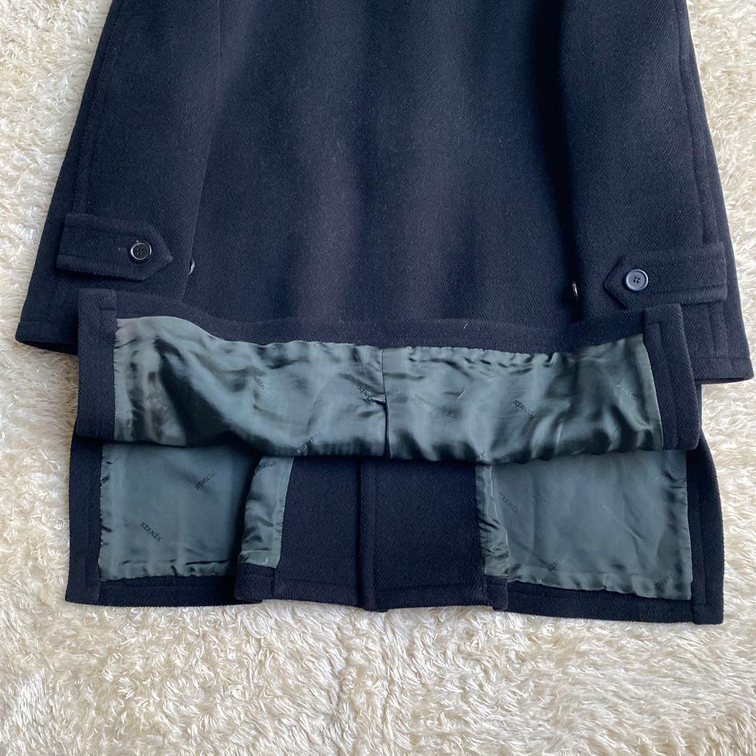 希少】HERMES エルメス ダッフルコート ヴィンテージ 50 ブラック 黒