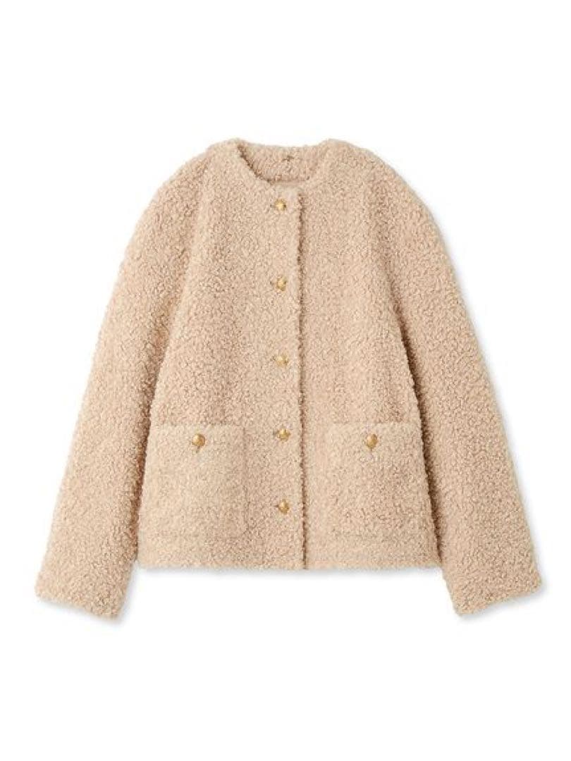 新作 Mila Owenミラオーウェン 金釦ノーカラーコンパクトボア