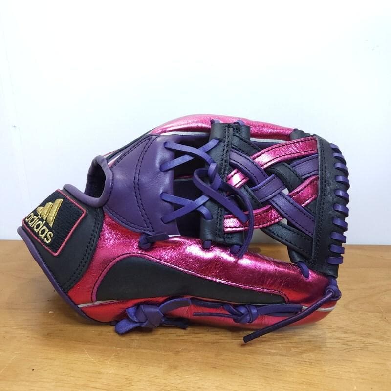 アディダス メタリックパープル トリプルXXXウェブ 内野用 軟式