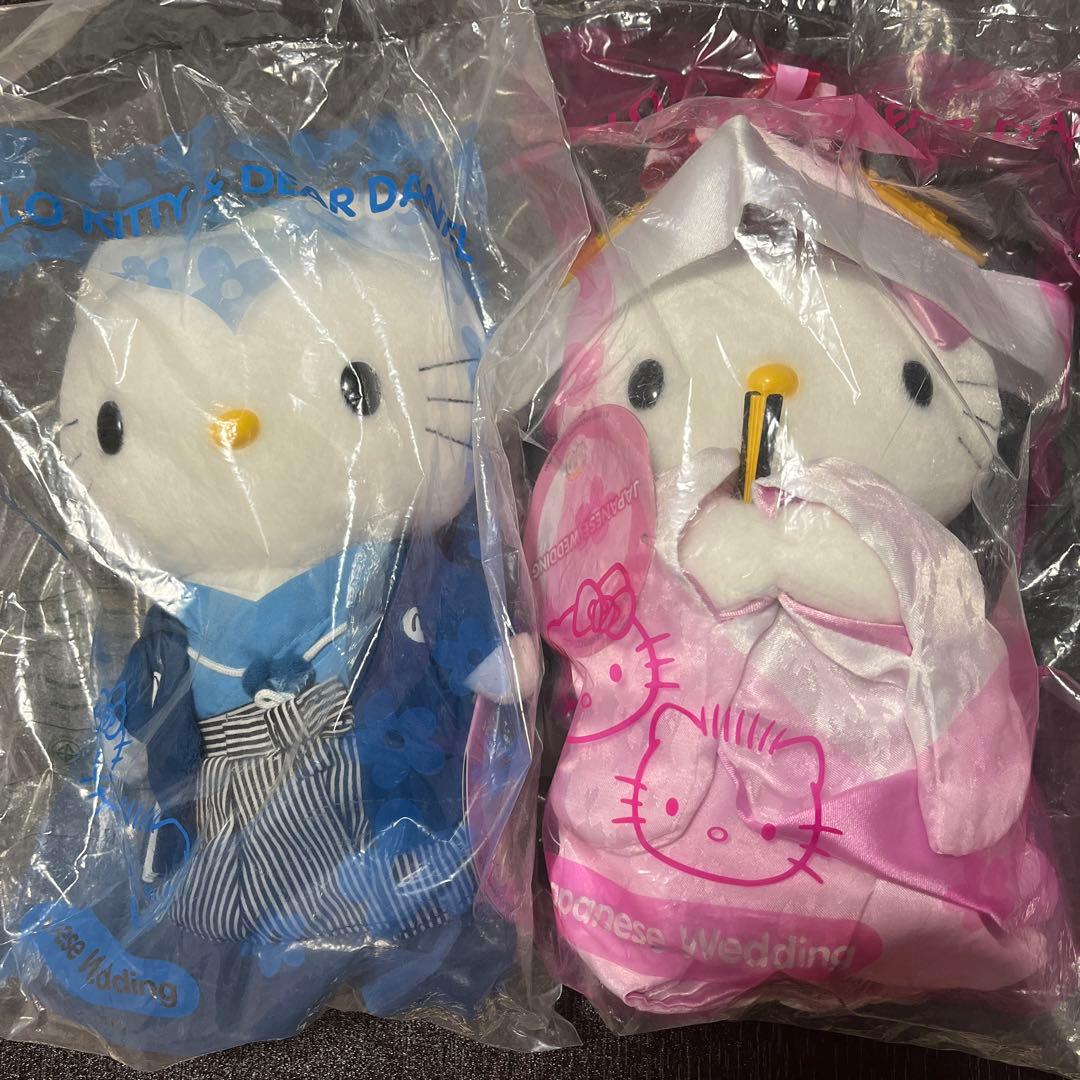 新品未開封 ハローキティ&ディアダニエル 和装ウェディング ぬいぐるみ