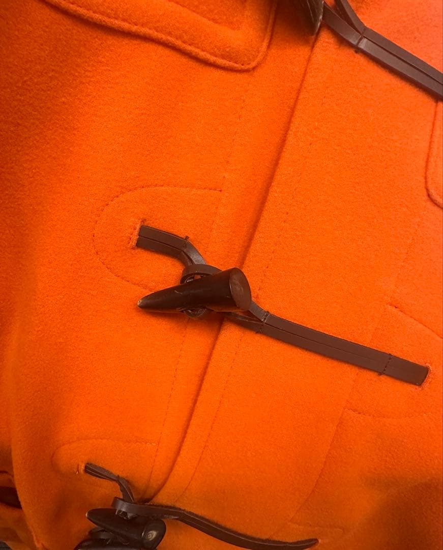 週末限定値下 オレンジ ダッフルコート フード付き united arrows