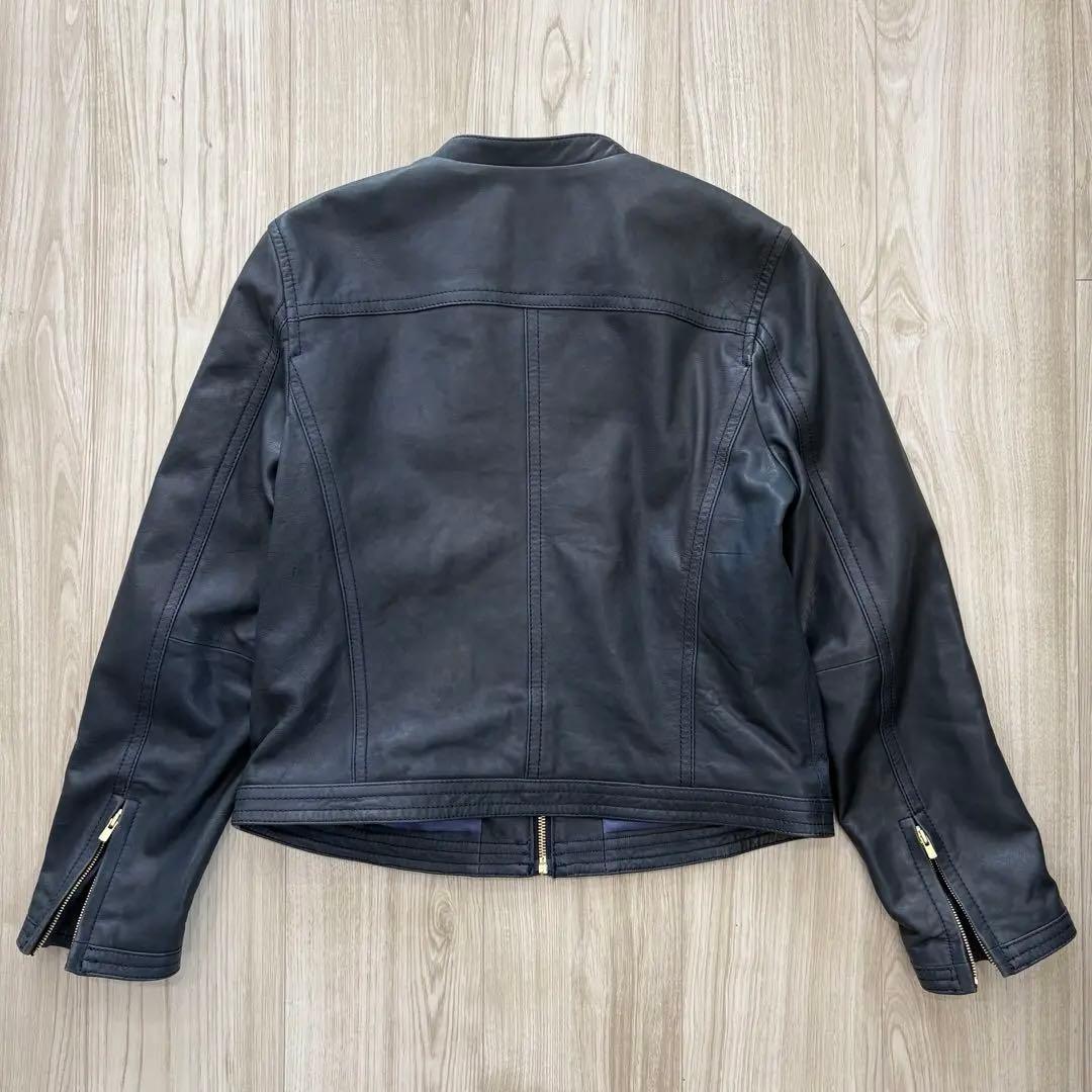 美品】23AW TOMORROWLAND レザージャケット 40 ネイビー