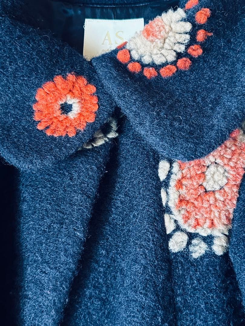 AS KNOW AS olaca 花刺繍コート力強く咲く花々の刺繍OP | AS KNOW AS