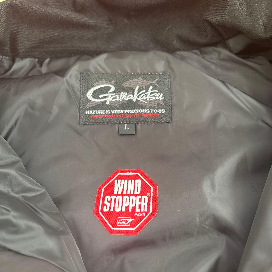 がまかつ ダウン上下フード付き黒ピンク