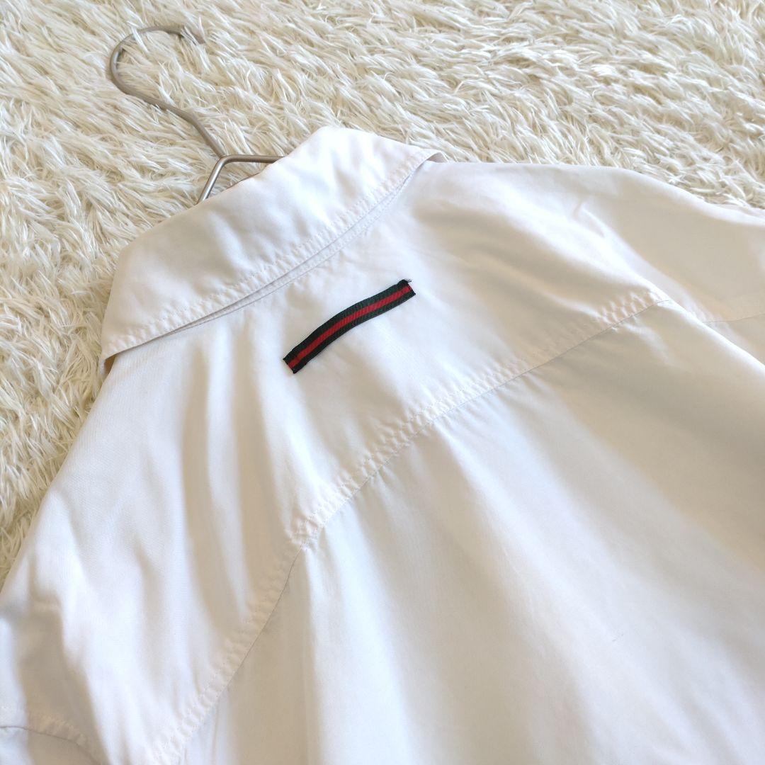 GUCCI レギュラーカラーバックシェリーラインリボンテープシルク