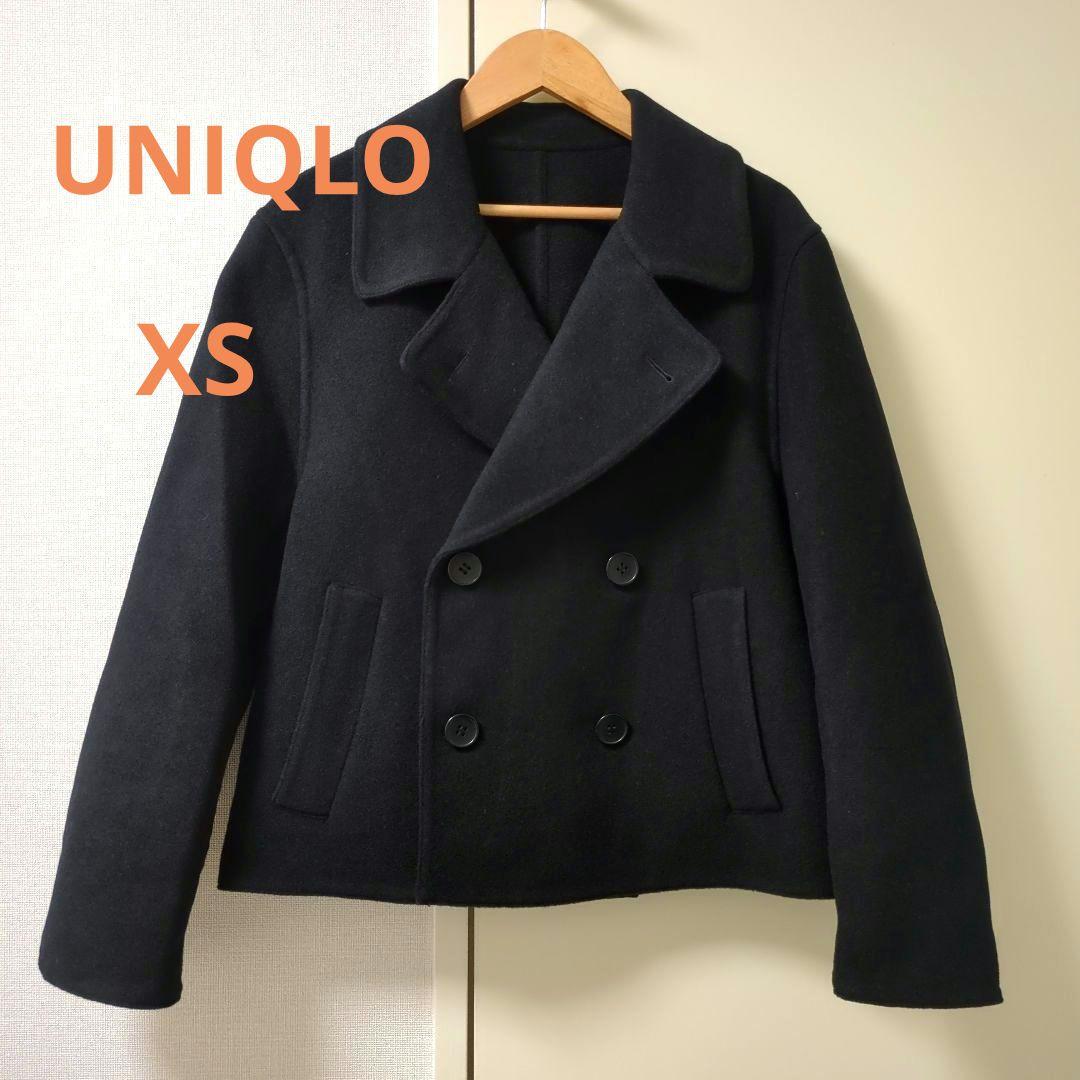 美品】UNIQLO ダブルフェイスショートコートリラックスフィット XS