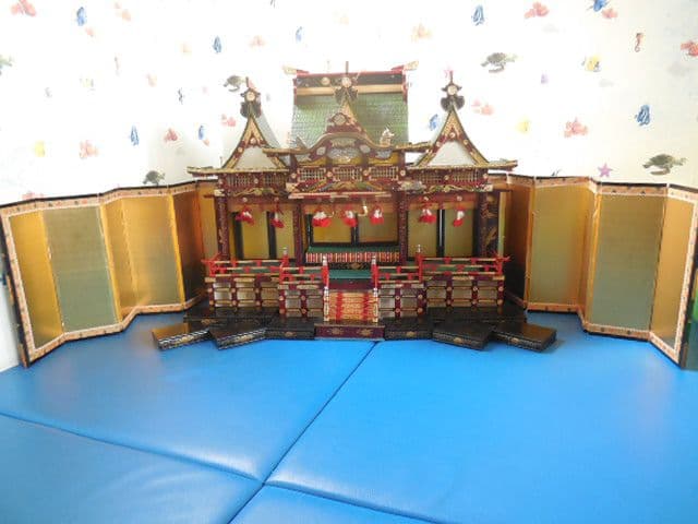 昭和レトロ 雛人形 御殿飾り 豊寿殿 雛飾り 雛祭り木製組み立て式 昭和