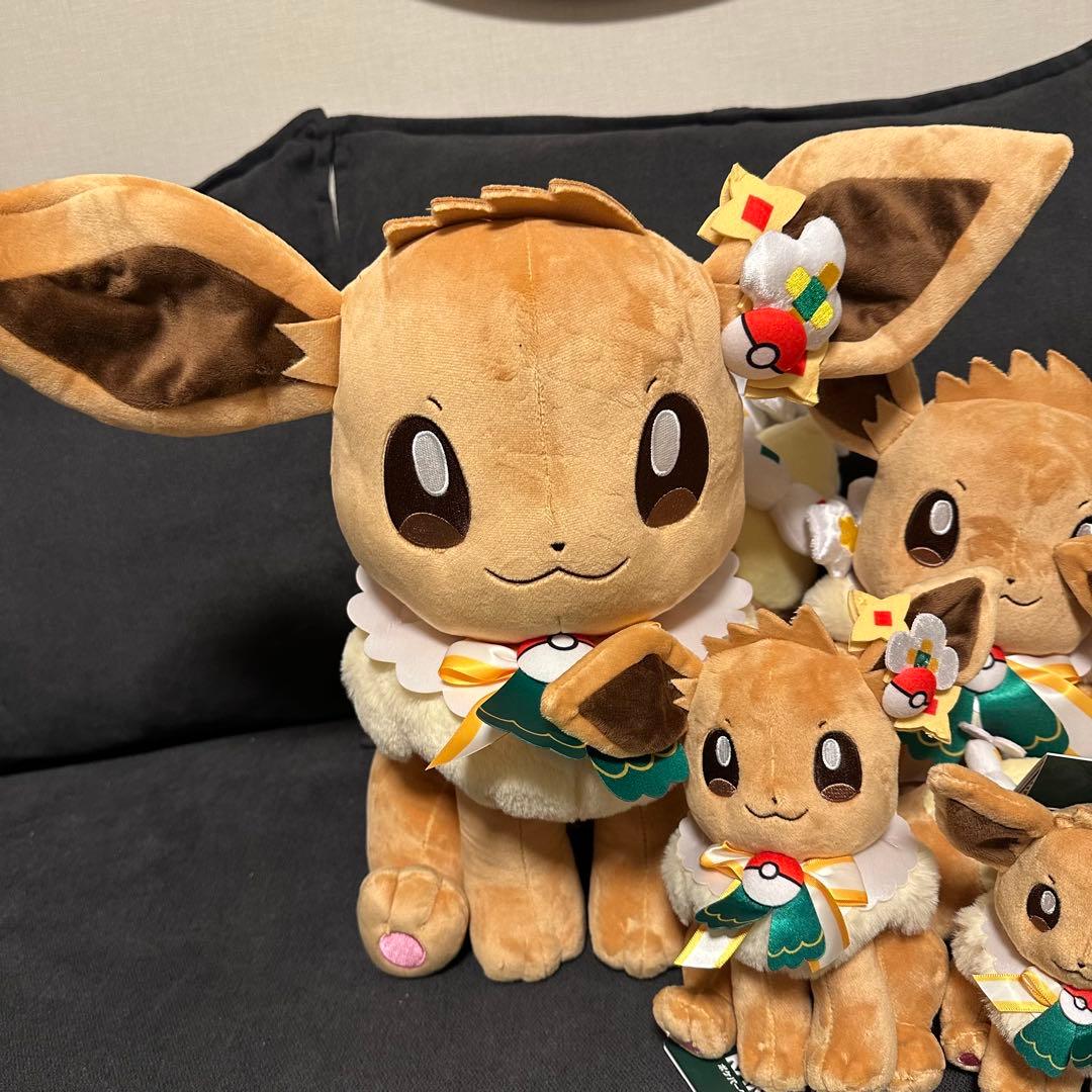新品 ポケパーク カントー ショップ 限定 イーブイ ぬいぐるみ5体