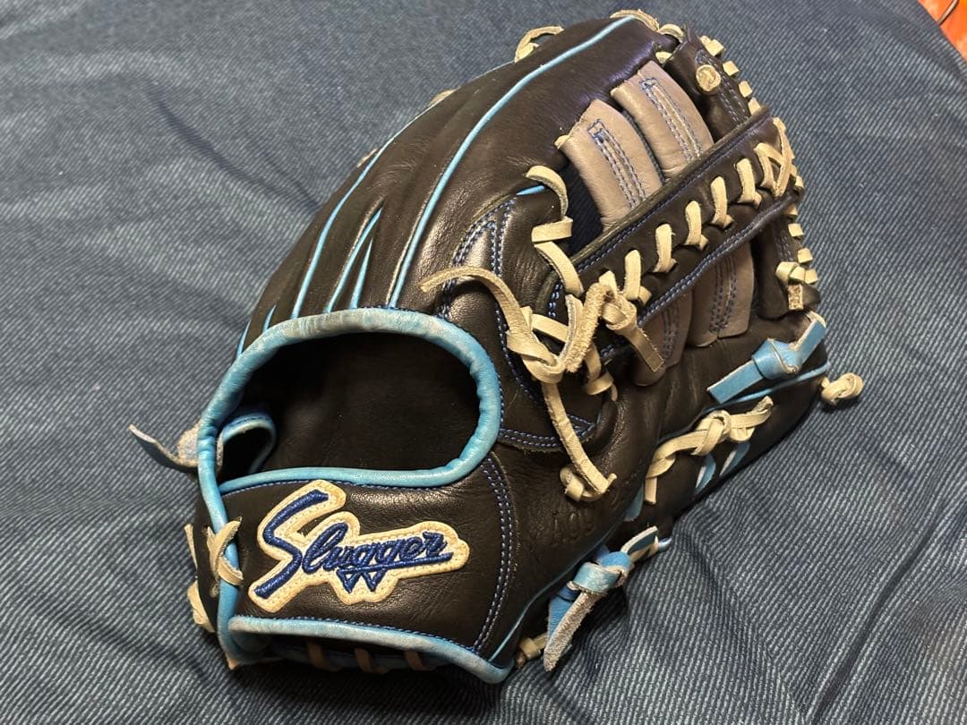 久保田スラッガー　SLUGGER 軟式グローブ 外野用 黒/青 久保田スラッガー（KUBOTA SLUGGER） 【当店限定モデル】 slugger