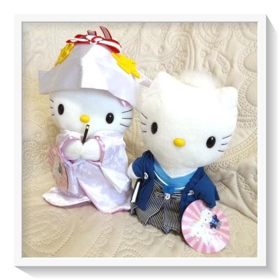 タグ付き未使用】当時物 ハローキティ&ダニエル 白無垢 ぬいぐるみ