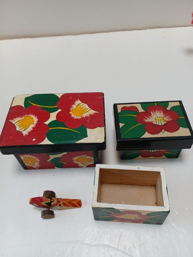 郷土玩具鹿児島神宮化粧箱羽子板 坊津唐カラ船熊本化粧箱3個(1個蓋無