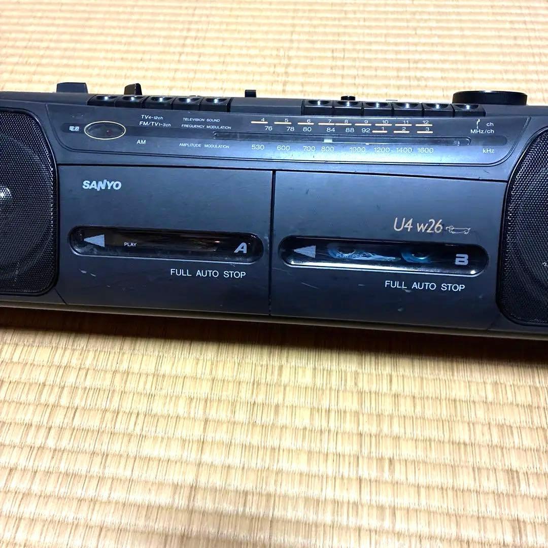 ダブルラジカセ ダブルカセットデッキ レトロ SANYO - メルカリ