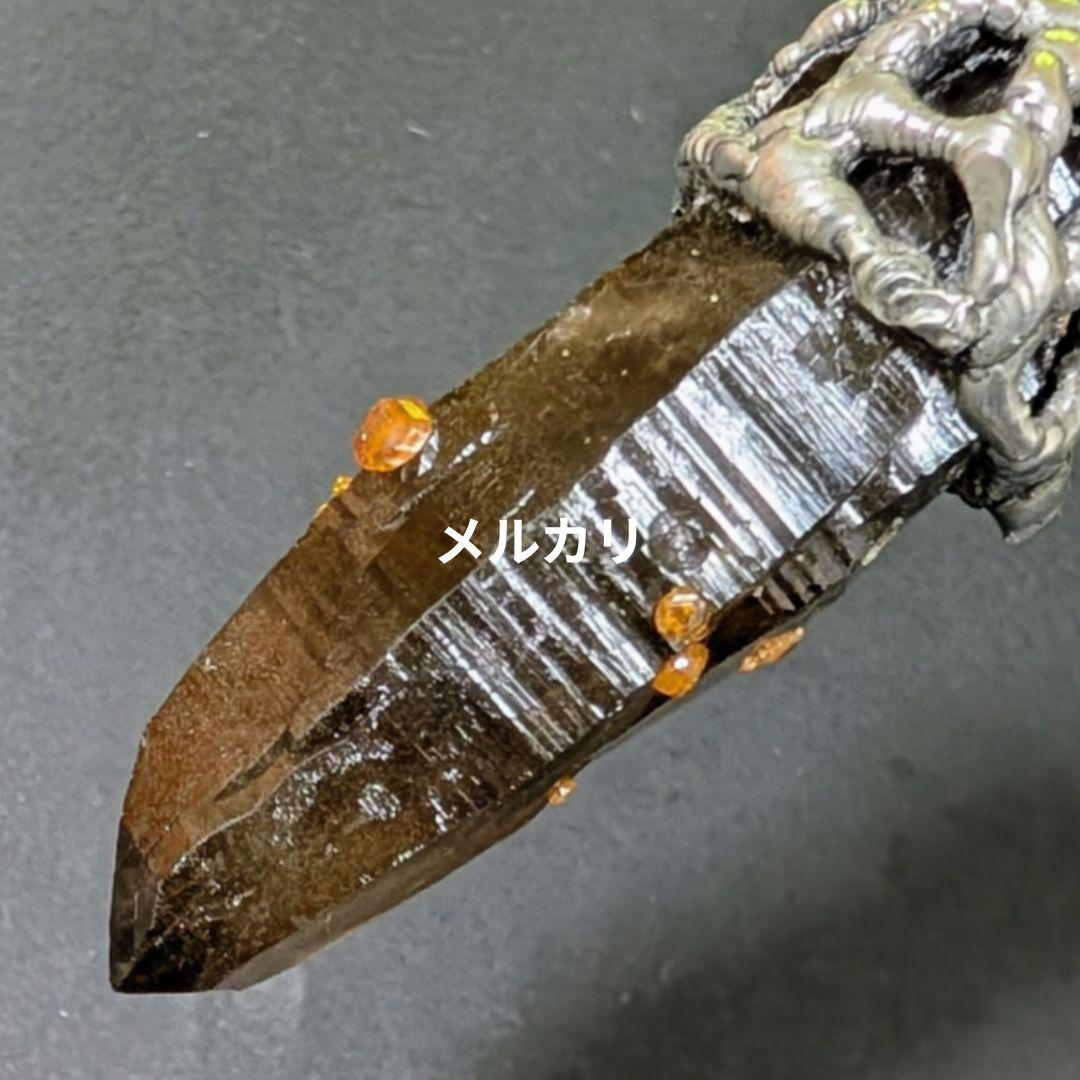 レア石使用！ スモーキークォーツ ウィズガーネット＆オレンジルチル