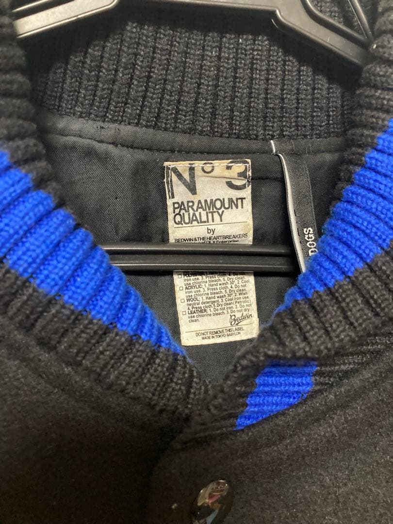 BEDWIN スタジャン アワードジャケット ベドウィン 青黒メルトン 野村