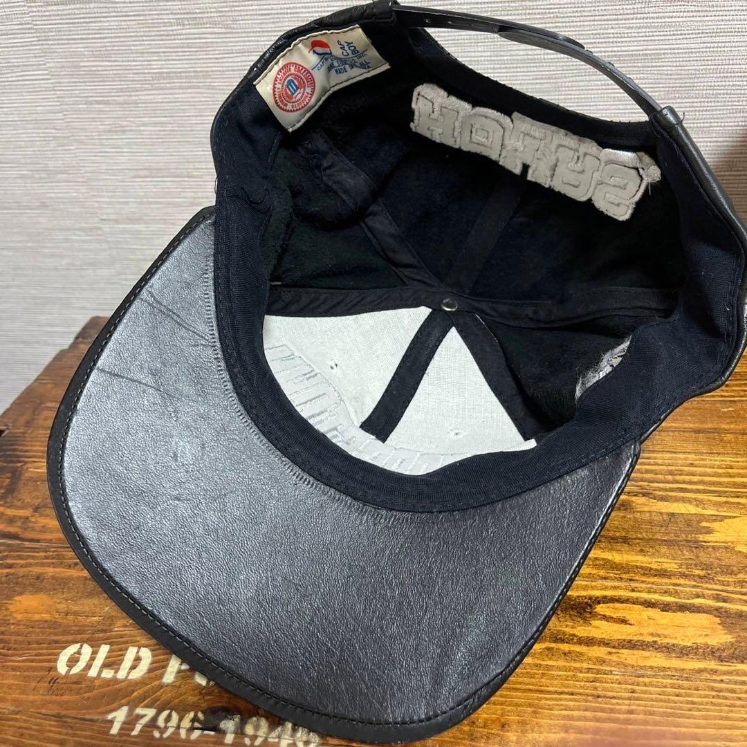 激レア 90s ジョージタウン ビンテージキャップ レザー ブルドッグ
