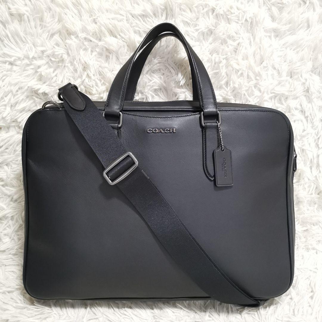 極美品✨ コーチ ブリーフケース 2way グラハム A4 レザー ブラック