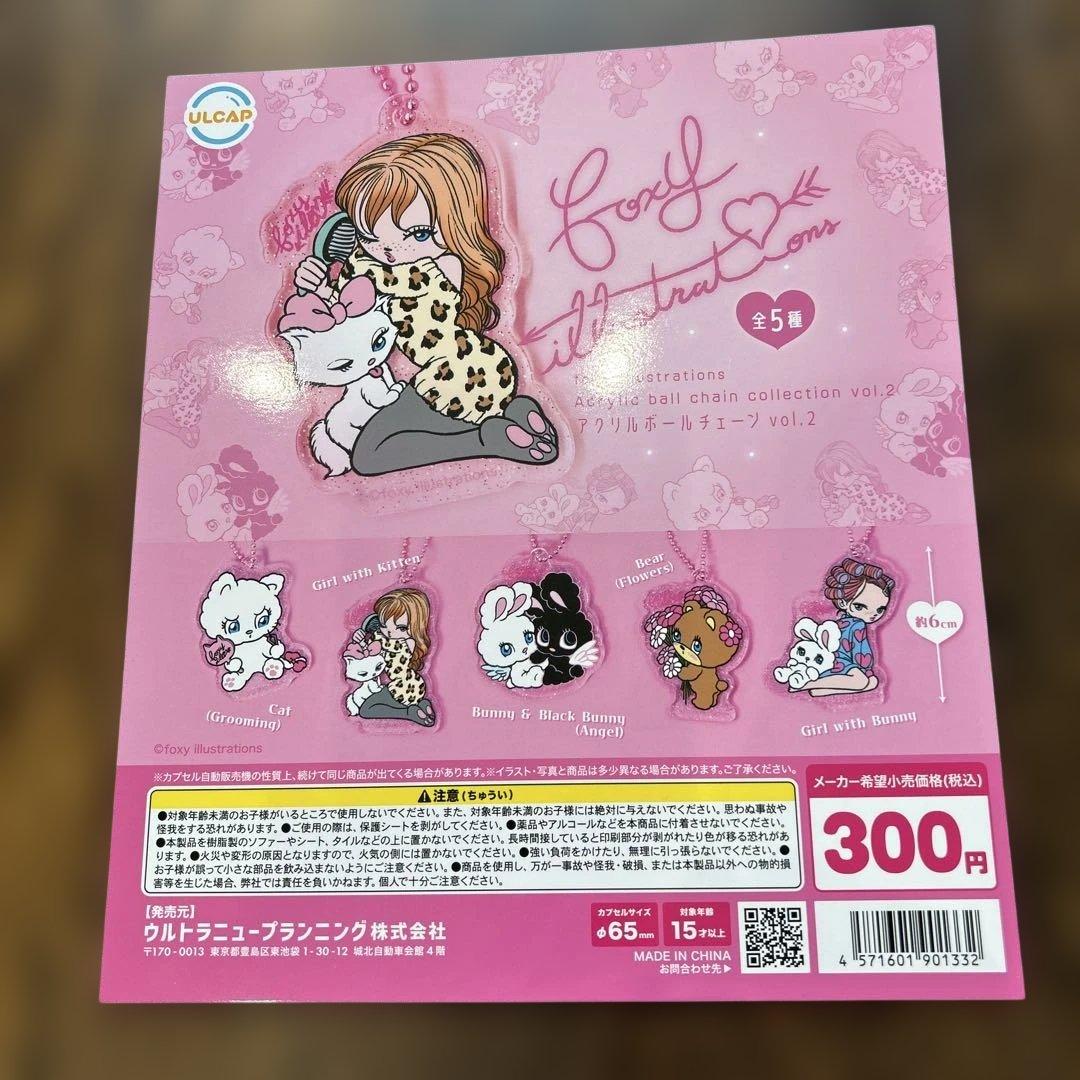 foxy illustrationsアクリルボールチェーン ガチャポン台紙 - メルカリ