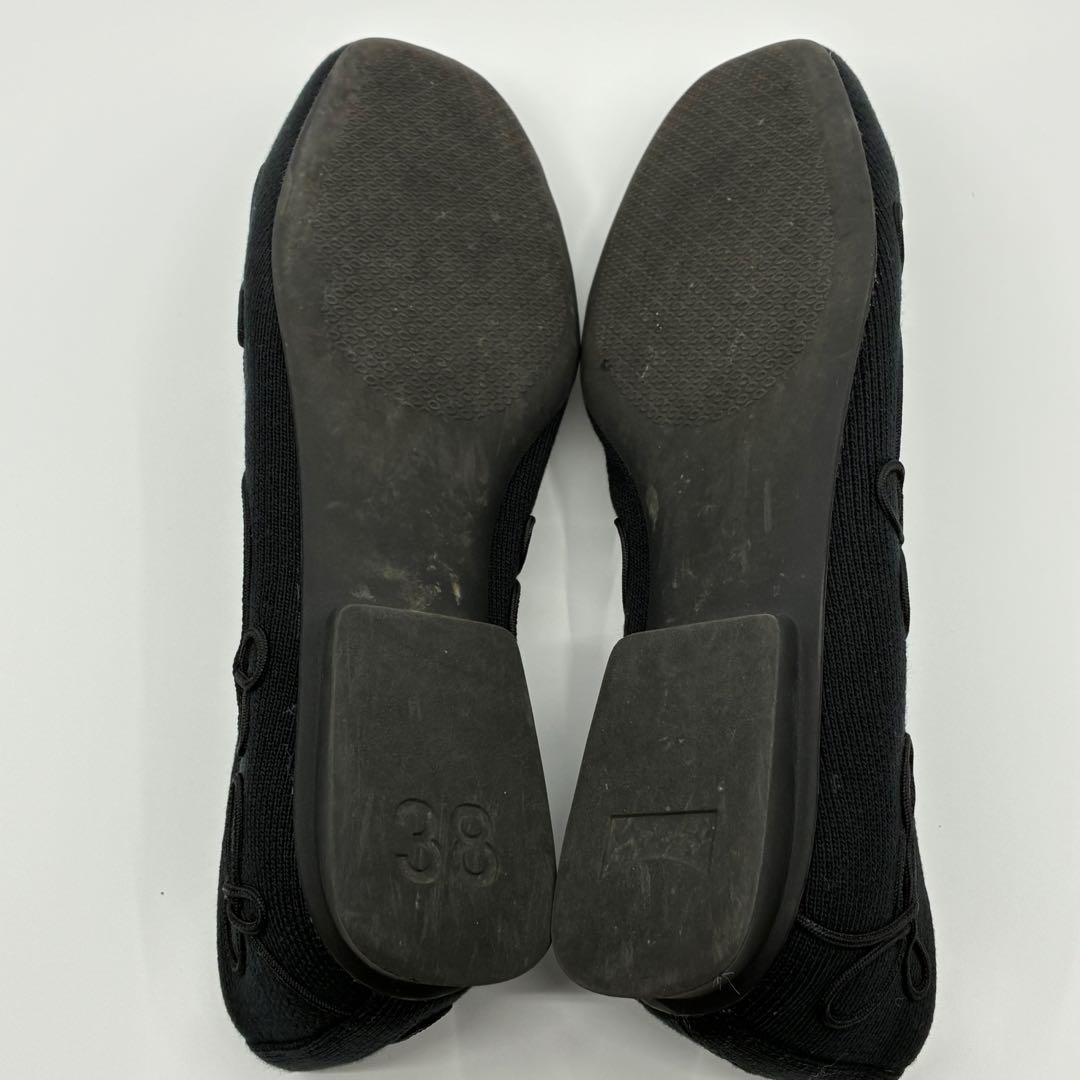 美品✨ カンペール パンプス フラットシューズ ツインズ 刺繍 黒 24.5cm