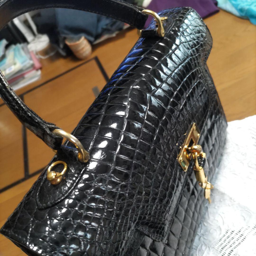 《シャイニング、クロコダイルバック》美品、角スレ傷無し、ベタつき無し1853