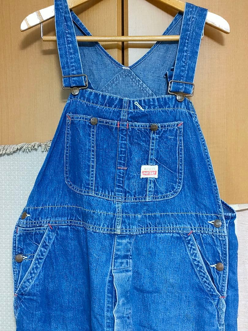 G*M様 PAY-DAY デニムオーバーオール 50's ビンテージデニム 50's PAY-DAY デニムカバーオール 濃紺 良雰囲気 実寸(46位) | すべて