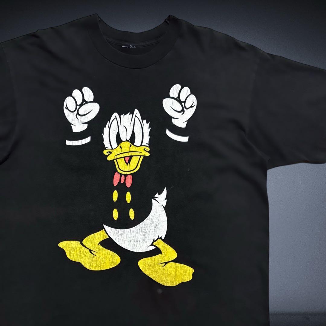 90s Disney ドナルド 怒り爆発! 激おこT USA製 XL 墨黒 レア - メルカリ