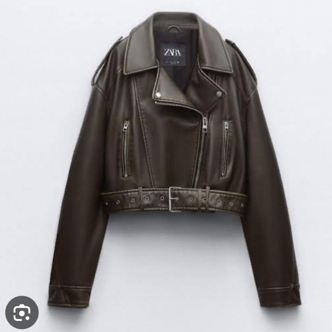 ZARA フェイクレザー ジャケットカーボン-品番 4341/826 - メルカリ