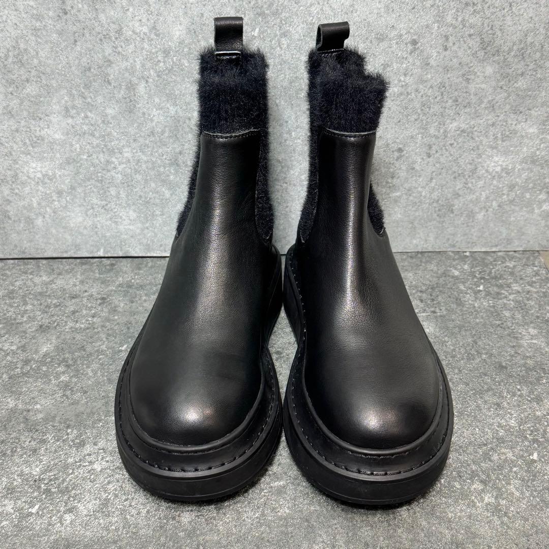 LANVIN on Blue サイドゴア ブーツ ニット ボア S 22.0cm