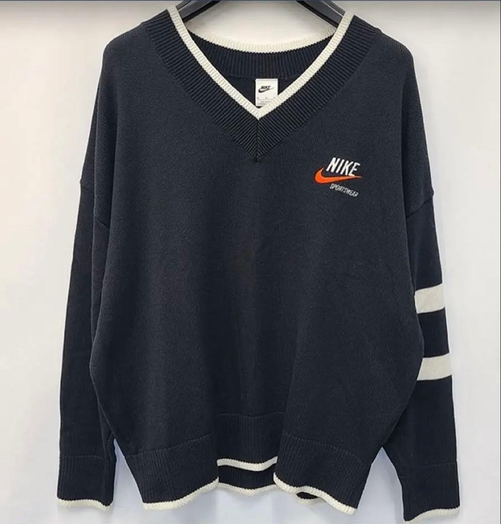 NIKE ナイキ ニット セーター ブラック 刺繍ロゴ - メルカリ