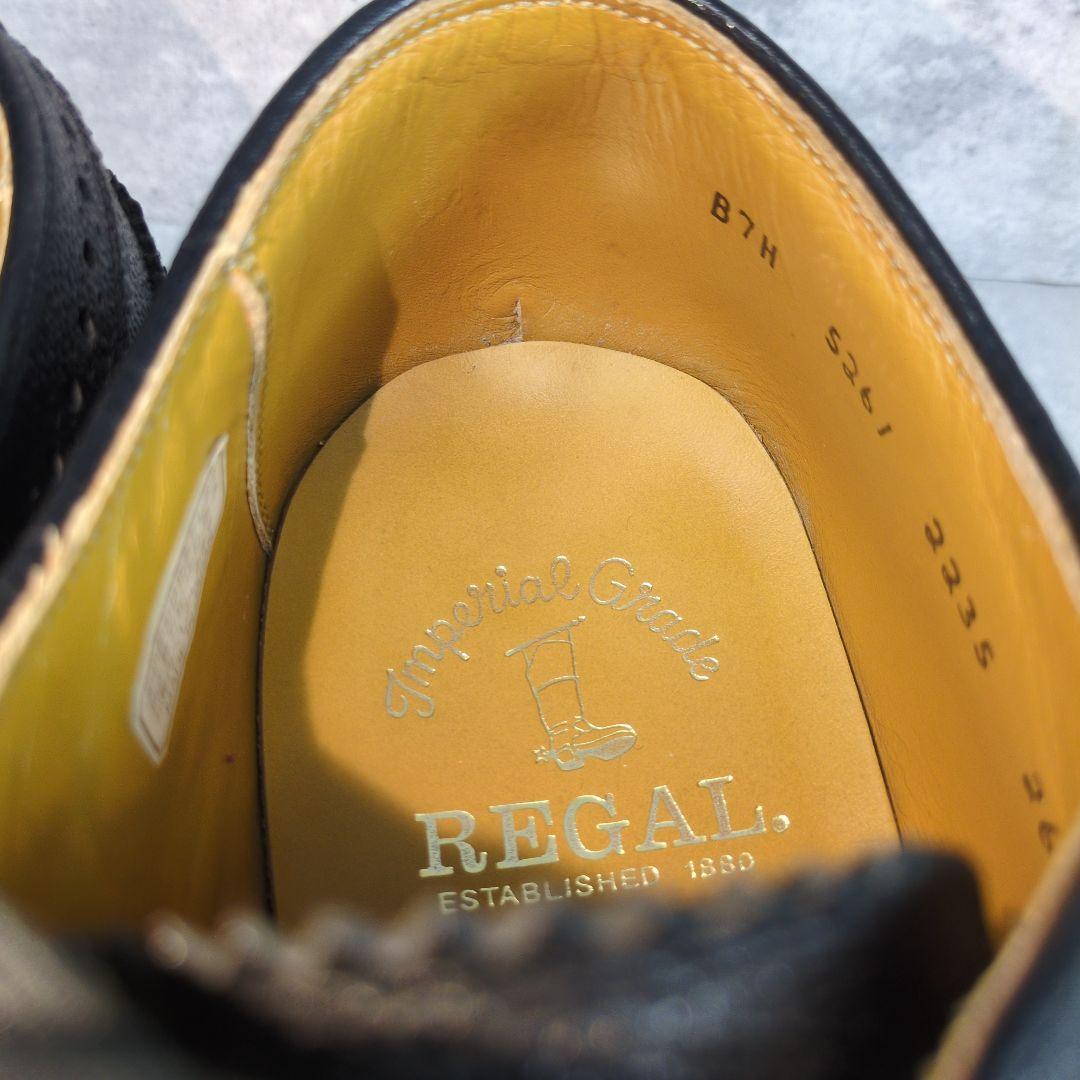REGAL リーガルインペリアルグレード】革靴 黒 ウイングチップ 2235