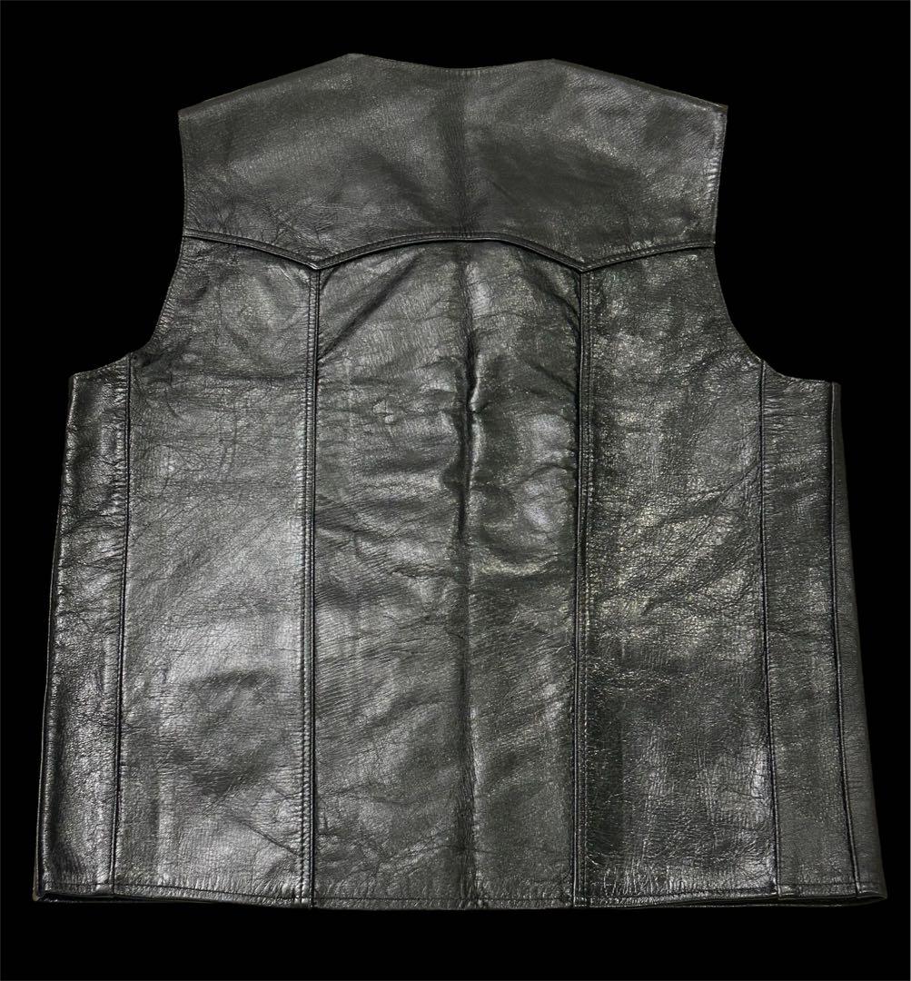 UNKNOWN レザー ベスト ジップ LAMPO 193V schott 54 - メルカリ