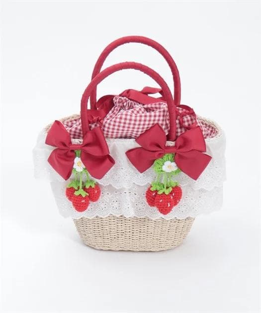 axes femme kawaii いちごあみぐるみ付カゴバッグ - メルカリ