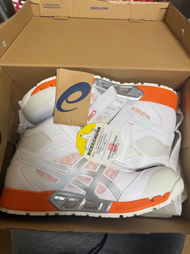 asics ホワイトオレンジ ハイカット安全靴 楽天市場】安全靴 アシックス ASICS ハイカットスニーカー 作業靴 通気