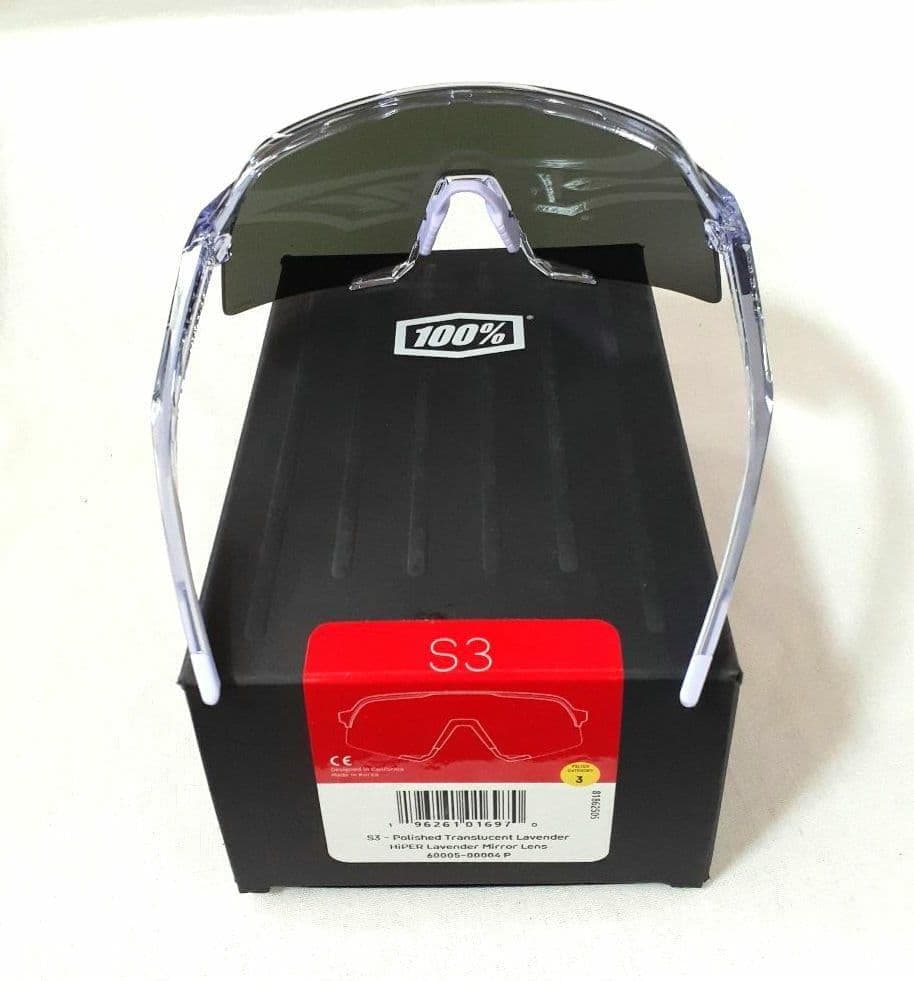 最新版 100% S3 クリア ラベンダー ワンハンドレッド サングラス